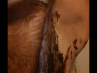 Amateur couple steamy scat sex on the shower